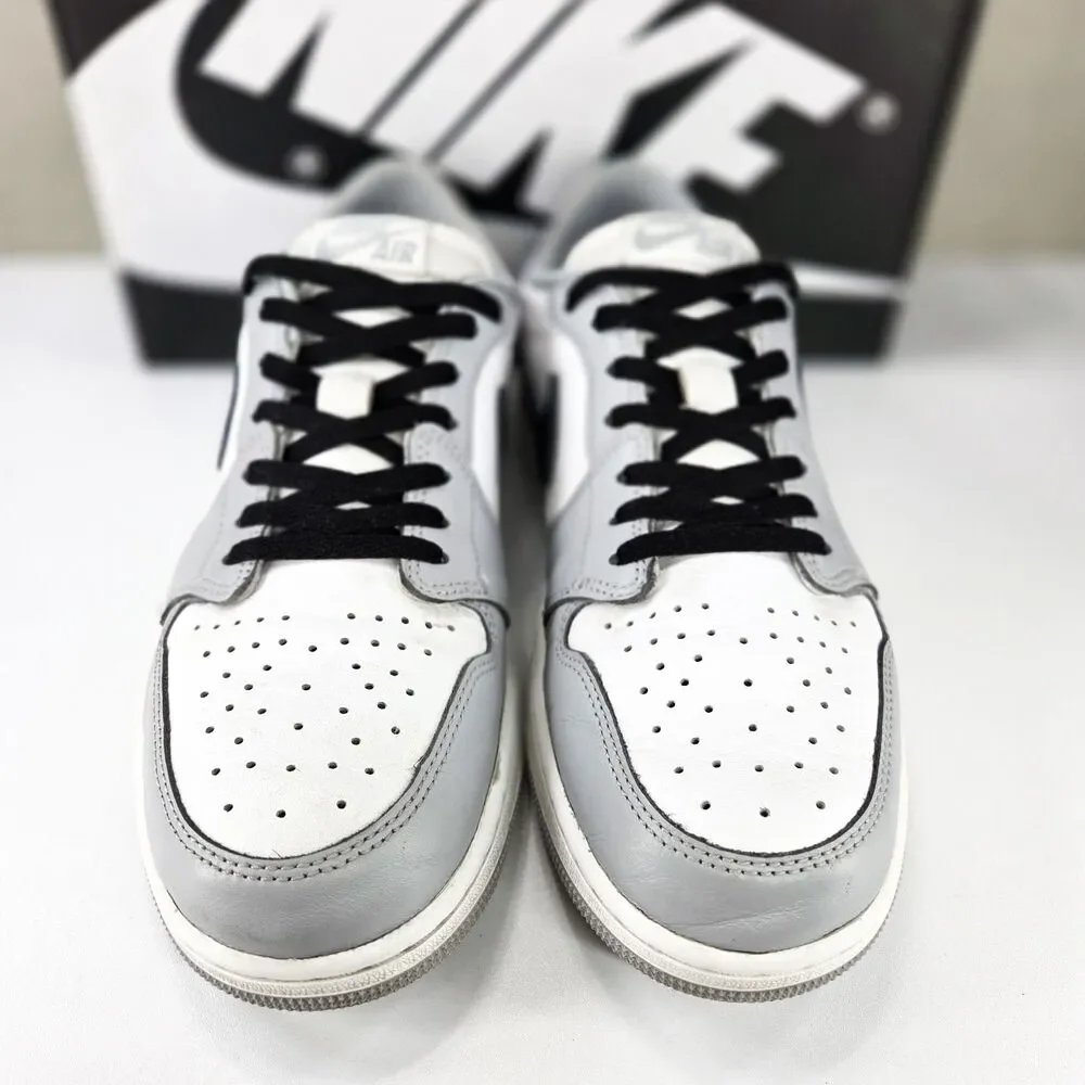 Air Jordan 1 Retro Low OG Barons White Wolf Grey Black CZ0790-110 Sz 13